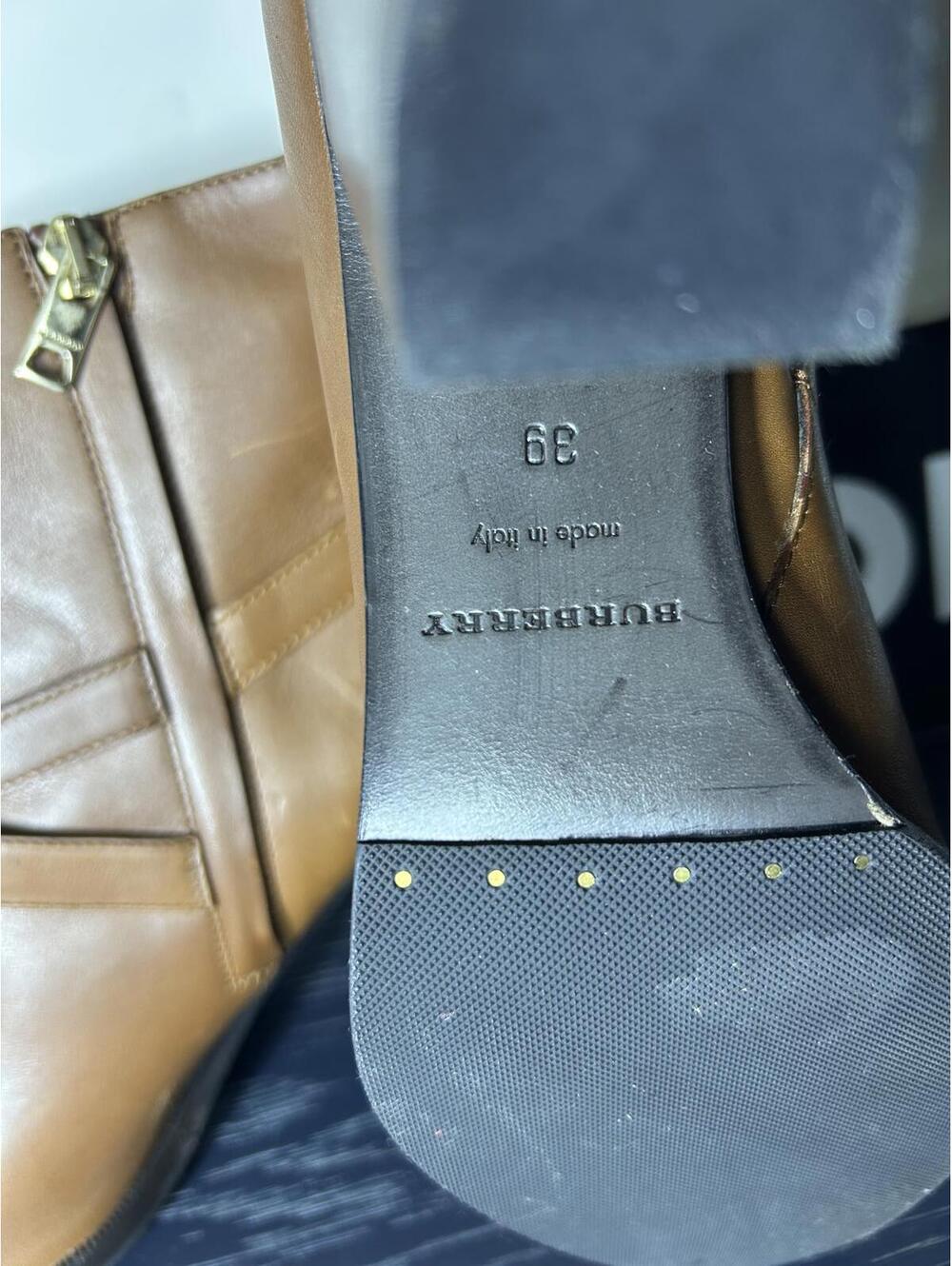 Burberry Brown Leather Bedford Boots - Made in Italy - Picture 8 of 9
